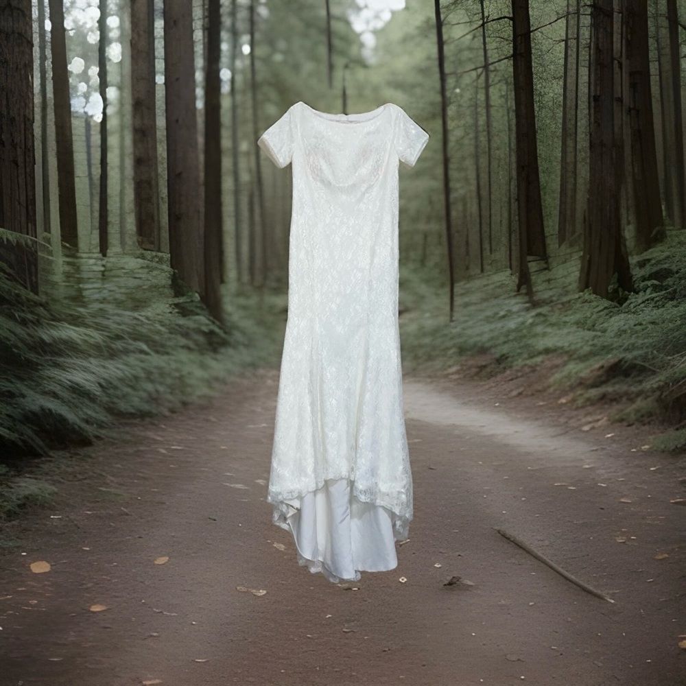 Elegant White Lace Dress - Picture 1 of 9